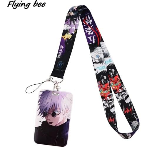 Flyingbee X1695 Anime Boy Cool Lanyard Card ID Holder Car KeyChain ID Card Pass Gym Phone Badge Key Ring Holder Jewelry For Kids