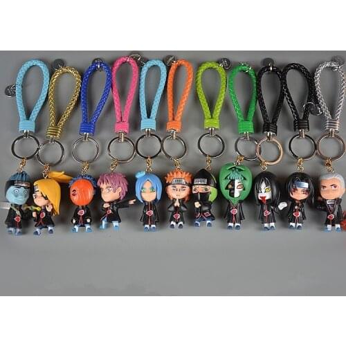 New Hokage Ninja Akatsuki Pain Itachi Cosplay Keychain Deidara Sasori PVC Pendant Key chain Key ring Toys Props Accessories