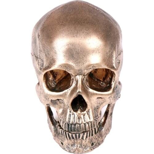 Bronze Resin Skull Model Painting Model Sculpture Statue Crafts Halloween Home Decoration high quality