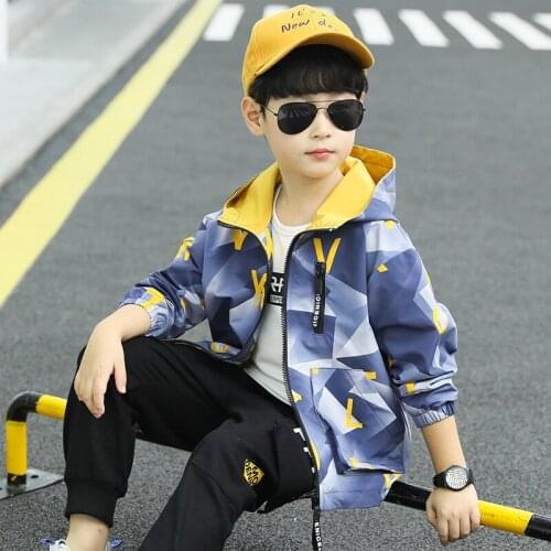 Spring Autumn Boy Coats Long Sleeve Hooded Zipper Baby Jackets Baby Boy Fall Jacket