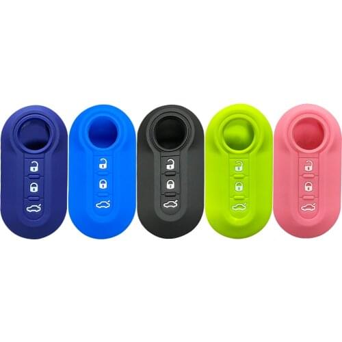 Key Holder For Fiat Punto Silicone Car Key Cover For Fiat 500 Grande Stilo 500x Panda Ducato Folding Flip Car Key Case Holder