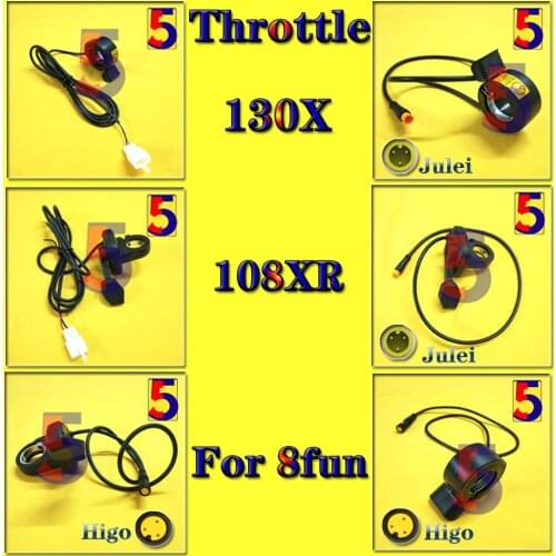 22.2mm Bafang BBS01/BBS02 Throttle 130X thumb throttle with Higo/Julei WF plug for Scooter/ Wuxing 130X 108X TF158 throttle