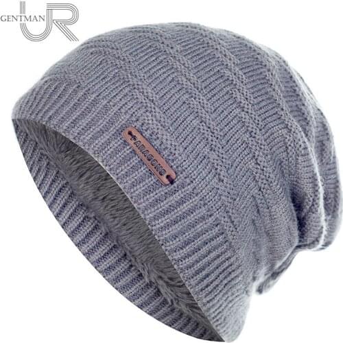 New Unisex PU Label Winter Hats For Men & Women Stylish Add Fur Lined Warm Ski Beanie Cap High Quality Outdoor Knitted Hat