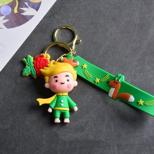 Koteta Anime The Little Prince Model Cartoon Keychain Spaceman Astronaut Keyring Ladies Bag Pendant Key Holder Kids Doll Gifts