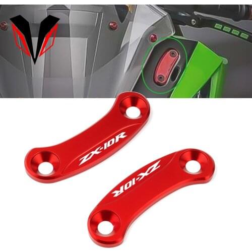 Mirror Hole Cover For Kawasaki ZX10R 2016 2017 2018 2019 ZX-10R 2020 Motorbike Accessories CNC Windscreen Mirror Eliminators Cap