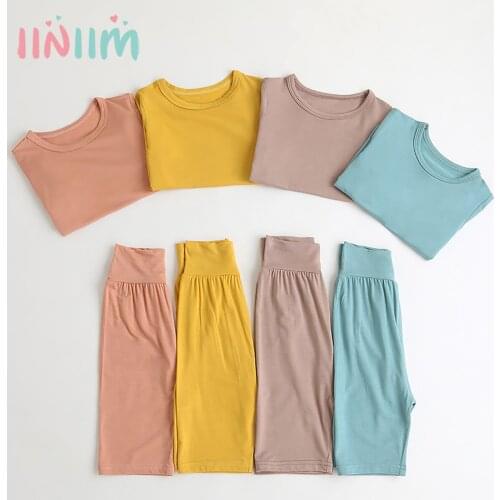 Summer Toddler Kids Pajama Baby Girl Nightgown Boy Casual Outfits Children shirts + Losse Pants Baby Nightwear 2Pcs Sets