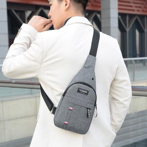 Men Fashion Multifunction Shoulder Bag Male Solid Color Travel Sling Chest Bag Daily Men Travel Large Capacity Crossbody Handbag