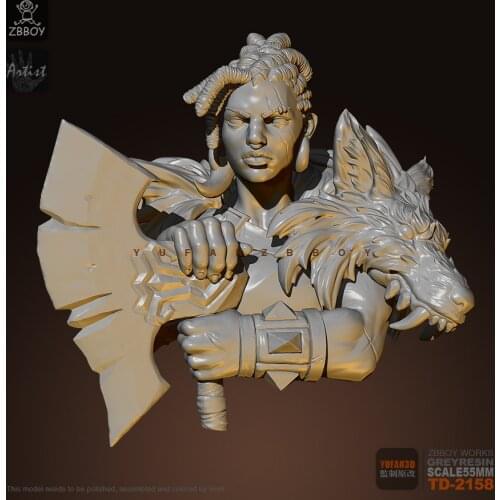 H55mm Resin Bust model kits figure colorless and self-assembled TD-2158