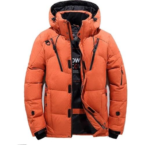 2020 Men Winter Jackets White Duck Down Thicken Warm Hooded Parkas Homme Zippers Outwear Overcoat ABZ499