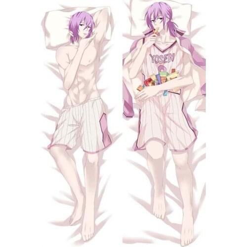 New Japanese Cool Anime BL Kuroko No Basuke Murasakibara Throw Otaku Dakimakura Gift Bedding Hugging Body Pillow Case 150x50 CM