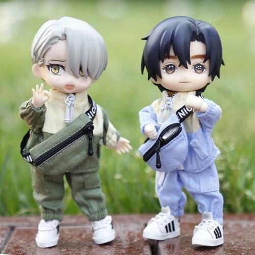 Ob11 baby clothes casual jacket and pants waist bag suit fit for obitsu11, GSC , molly, body9 , 1/12bjd clothes doll accessories