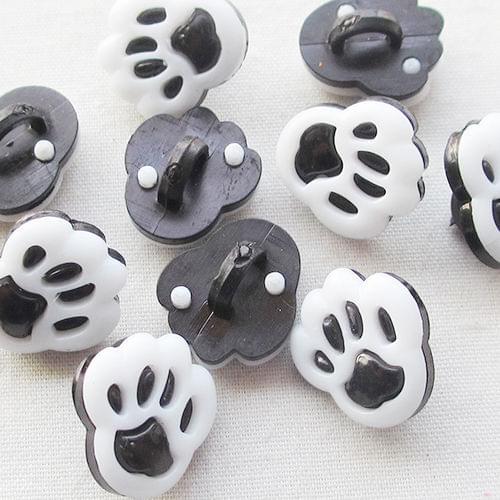 100pcs BLACK color foot plastic buttons backhole sewing crafts notions