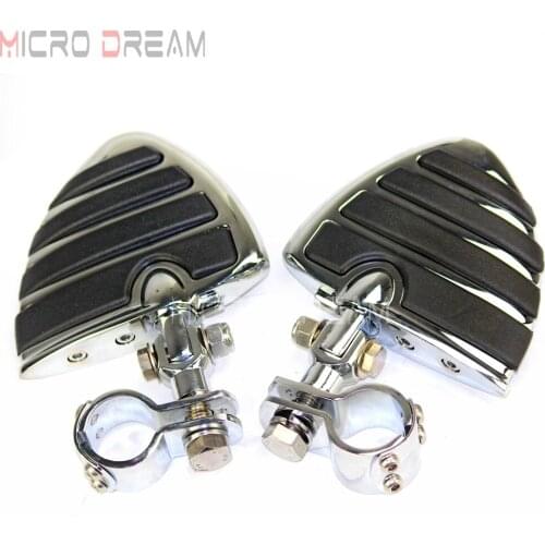 Motorcycle Wing Style Foot Pegs Rest for Harley Honda Suzuki M109R M90 M50 Universal w/ 1-1/2" & 1-1/4" & 1 1/8" Mount Clamps
