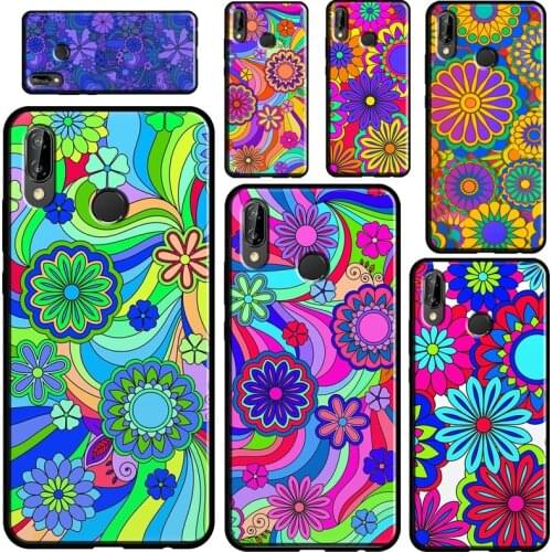 Psychedelic Flowers Case For Huawei P30 P40 P10 P20 Lite P Smart 2021 Nova 5T Cover For Honor 20 Pro 8X 9X 10i