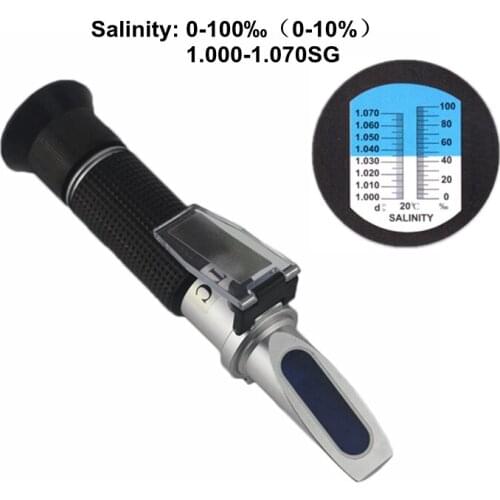 0~10% Salinity Refractometer Salt Meter Optical 1.000-1.070SG for Aquarium Seawater Salinity Tester Salometer