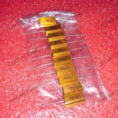 RX24-5W 60R 60RJ Power Metal Shell Case Gold Aluminium Case Wirewound Resistor 5W 60ohm 5% Automobile LED lamp resistors