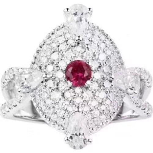 SOELLE New Luxury Vintage Design Ring 925 Sterling Silver Micro Inlay Full Cubic Zirconia Crystal Finger Rings Fine Jewelry