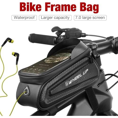 Bike Frame Bag 7 Inch Waterproof Shockproof Bike Pouch Bag Bicycle Large Capacity Storage Bag For Cycling Bike Accessories