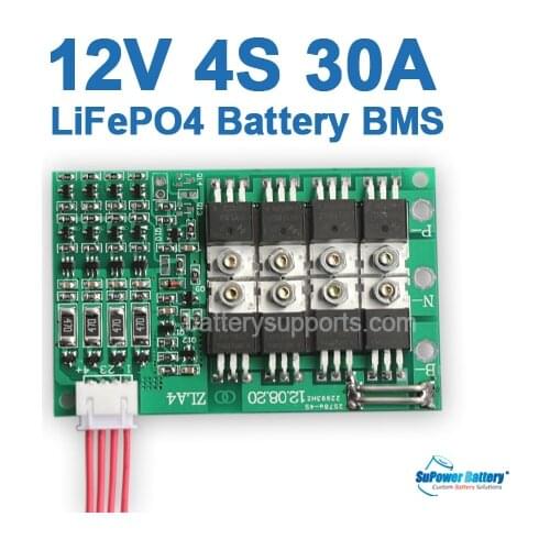 SuPower 4S 3.2Vx 4 12V 12.8V 14.6V 30A LiFePo4 LFP LiFe Battery BMS Management System Balance PCB Chip Protection Circuit Board