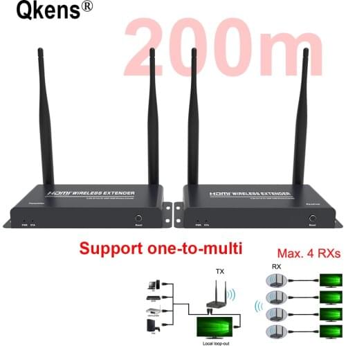 200m HDMI-compatible Cable Extender Loop Out PC DVD To TV Audio Video Transfer Converter Wireless Receiver Transmitter TX RX Set