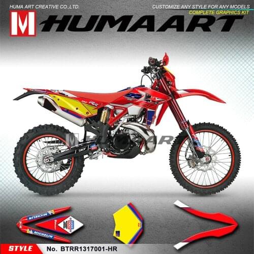 HUMAART Motocross Graphics Vinyl Stickers Enduro Decal Wrap Kit for Beta 250 300 350 390 430 480 RR 2013 2014 2015 2016 2017