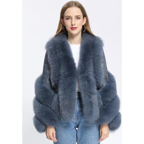 High Quality Real Fur Coat Fashion Ladies Winter Jackets Korean Style Fox Fur Coat Free Shipping