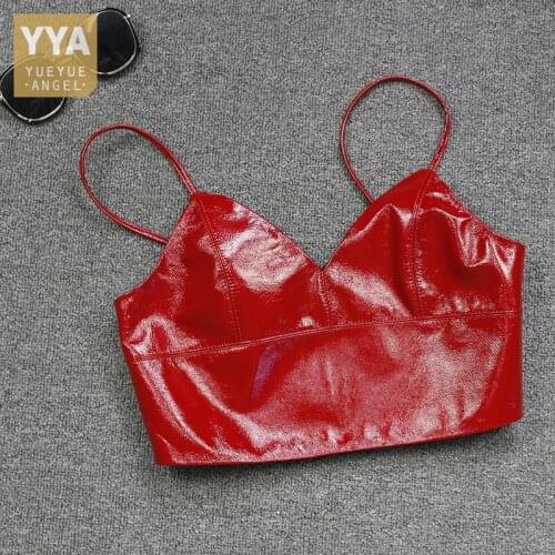 High Street Women Sheepskin Genuine Leather Vest Straps Cropped Tops Outwear V Neck Waistcoat Zip Casual Ladies Streetwear Vests