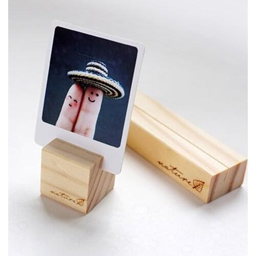 1pc Natural Wood Card Holder Zakka Wooden Stand Craft Unfinished Wood DIY Woodwork Craft Table Decoration Menu Name Card Holder