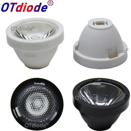 10-100PCS 23.5mm LED Lens 15 30 45 60 Degree Black White Holder For Cree XPE XPG XTE Or 3535 3030 High Power LED Light