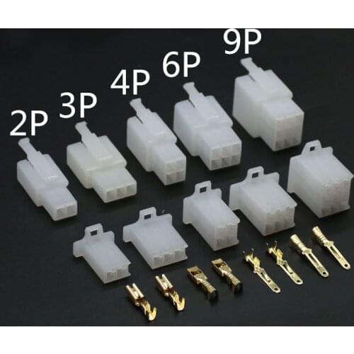 10set/lot 2.8mm 2/3/4/6/9 pin Automotive 2.8 Electrical wire Connector Male Female cable terminal plug Kits Motorcycle ebike car