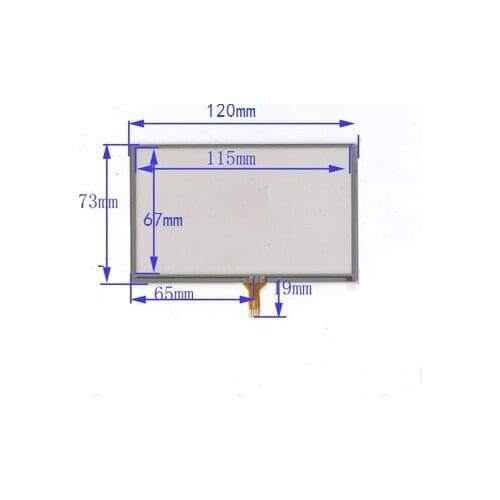 10pcs/lot new 5 inch four wire resistive touch screen handwriting screen 120*73 mm