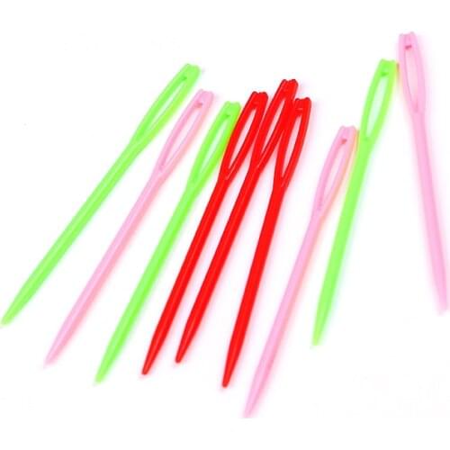 100pcs 7cm Large-Eye Safety Plastic Lacing Needles for Sewing Handmade Crafts DIY Notions Stitchery