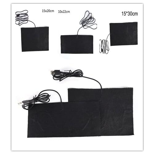 3 Size USB Heated Jacket Coat Vest Accessories Carbon Fiber Heated Pads Warm Back Neck Fast-Heating 10X22cm 15X20cm 15X30cm
