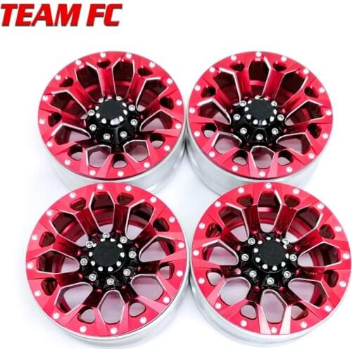 4Pcs Aluminum Alloy 1.9 Beadlock Wheels Rims for 1/10 RC Crawler Axial SCX10 SCX10 II 90046 TRX4 D90 S198