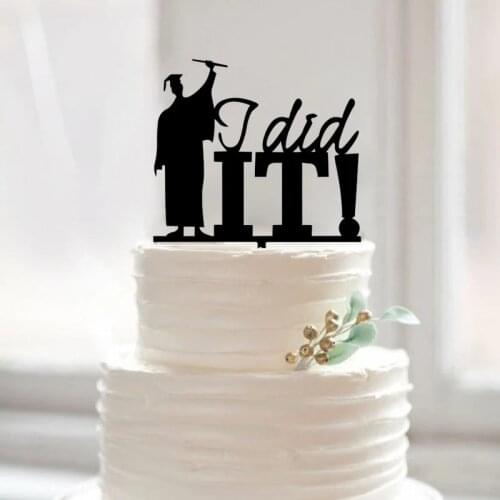 You Did It Acrylic Cake Topper Class Of 2021 Congrats Grad Cupcake Toppers For School College Celebrate Graduation Cake Decor