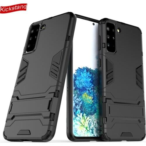 Armor Case For Samsung Galaxy S21Ultra S20 FE S10 S9 S8 Plus S10E 5G Cover PC TPU Shell Kickstand Fundas Protect Phone Bag Coque