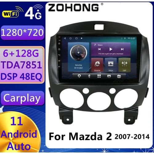 DSP 4G Head Unit For Mazda 2 2007+ GPS Navigation Android 10 Car Radio Multimedia Video Player Audio Stereo Autoradio 2 Din DVD