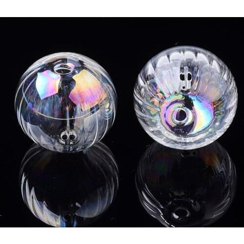 100pcs Handmade Blown Clear Glass Globe Beads15~15.5mm AB Color For Bracelet Necklace Dangle Earring jewelry DIY making