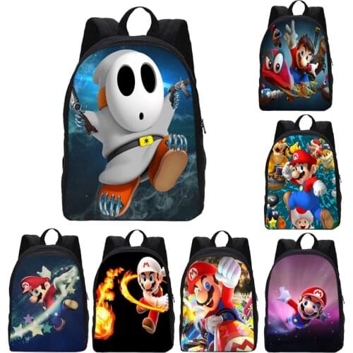 Cartoons Super Mary Mario Childrens backpack Kindergarten school bag Student computer backpack girl boy Leisure school bag