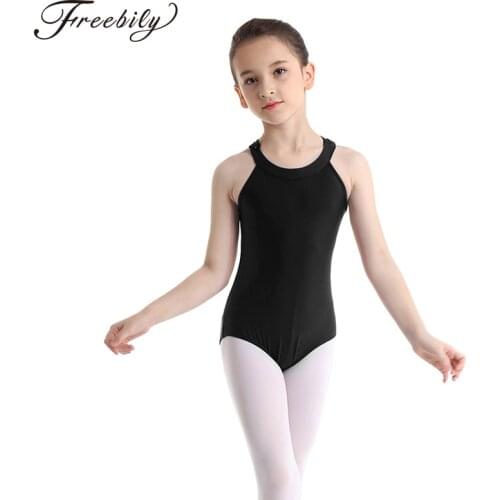 Kids Teen Dance Costume Halter Lace Back Ballet Tutu Leotard Dancewear Turnpakje Gymnastics Leotards for Girls Ballerina Costume
