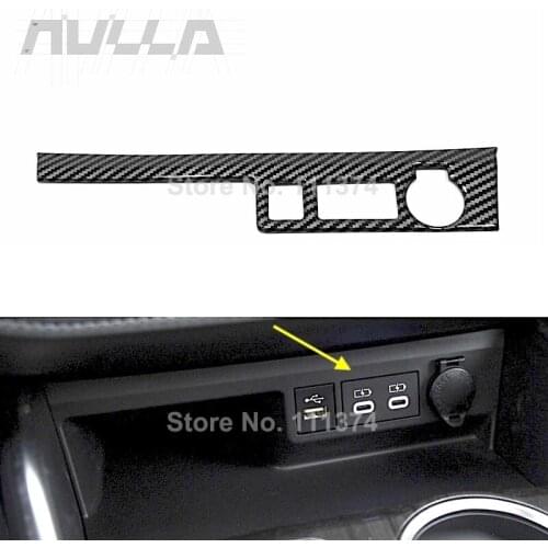 For Toyota Highlander Kluger 2021 2022 Carbon Car Interior USB Switch Cigarette Lighter Decor Sticker Cover Trim Accessories