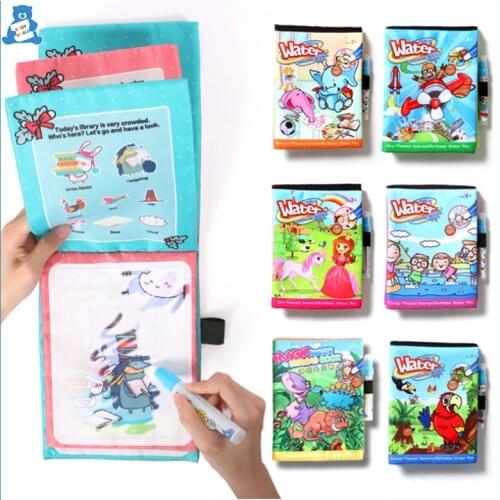 Montessori Toys Magic Water Drawing Books Doodle Cloth Book Reusable Coloring Book Early Educational Toys for Kids Birthday Gift
