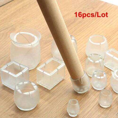 16Pcs/Lot Table Chair Leg Mat Silicone Non-slip Table Chair Leg Caps Foot Protection Bottom Cover Pads Wood Floor Protectors