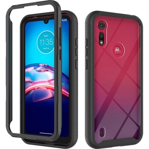 For Motorola E6S 2020 Crystal Case 2 IN 1 Hard PC TPU Bumper Capa for Motorola Moto E6S Case Moto E 6 S E6 Back Panel Shockproof