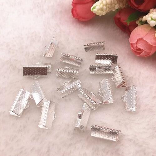50-100pcs Silver Crimp End beads leather cord clasps End Caps For Jewelry Making Cords Connectors DIY Jewelry Findings