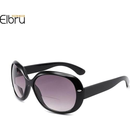 Elbru Retro Personality Portable Double Light Reading Glasses Fashion High Definition Sun Presbyopic Glasses +1.0 to +3.0