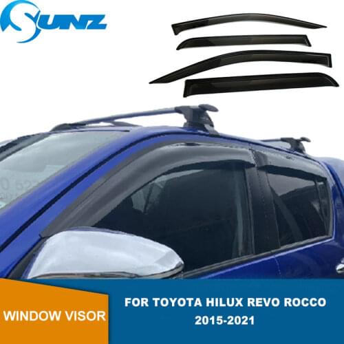 Weather Shields For Toyota Hilux Revo Rocco 2020 2021 Acrylic Black Window Visor Sun Rain Guards Side Window Deflectors SUNZ