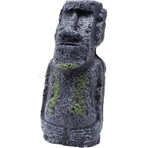 Easter Island Mini Statue Accessory Pipe Fish Tank Aquarium Decoration OrnamentBrand New Drop Shipping