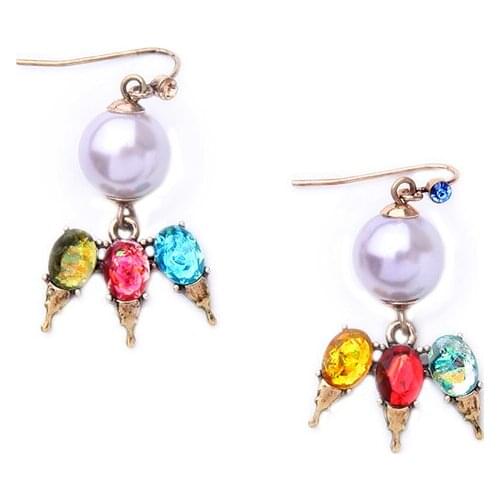 Bulk Price Fashionable Joker 2016 Korean Eardrop Trendy Crystal Bright Fairy Jewelry Pretty Earrings Exaggerated Glass Made