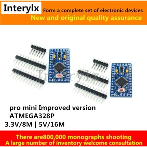 2Pcs Pro mini modified ATMEGA328P 3.3V/8M 5V/16M interactive media ATMEGA328P-AU for Arduino